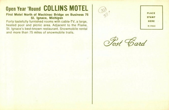 Collins Motel - OLD POSTCARD